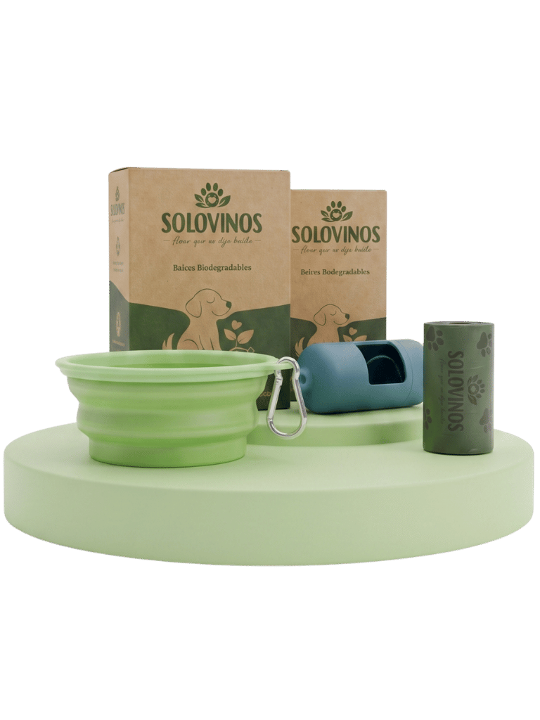 Kit Completo para Perros | Bolsas Biodegradables, Dispensador y Bowl Colapsable